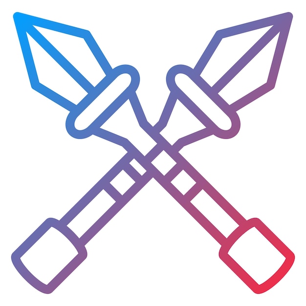 Estilo del icono de la lanza de diseño vectorial