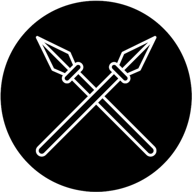 Estilo del icono de la lanza de diseño vectorial
