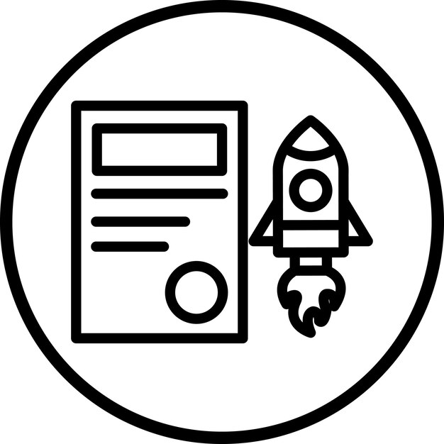 Estilo del icono de lanzamiento del proyecto de diseño vectorial