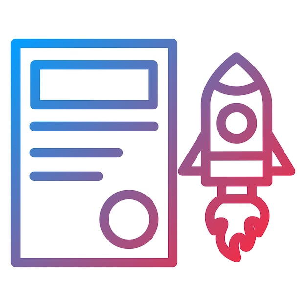 Estilo del icono de lanzamiento del proyecto de diseño vectorial