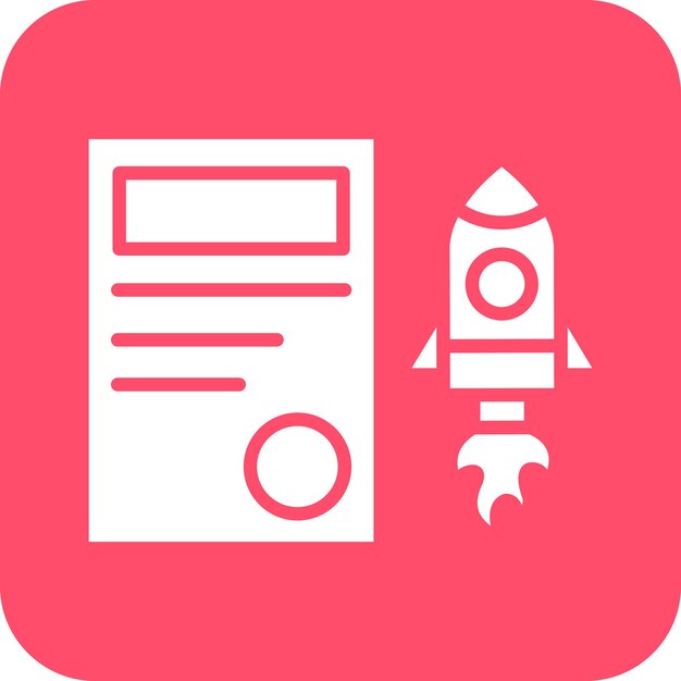 Estilo del icono de lanzamiento del proyecto de diseño vectorial
