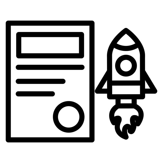 Estilo del icono de lanzamiento del proyecto de diseño vectorial
