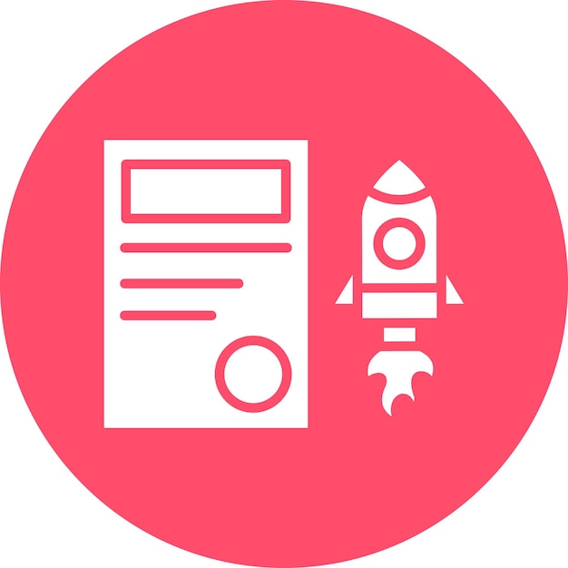 Estilo del icono de lanzamiento del proyecto de diseño vectorial