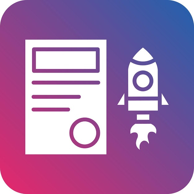 Estilo del icono de lanzamiento del proyecto de diseño vectorial