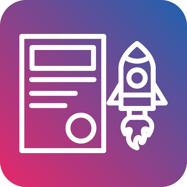 Estilo del icono de lanzamiento del proyecto de diseño vectorial