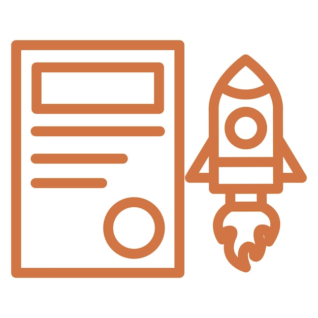 Estilo del icono de lanzamiento del proyecto de diseño vectorial