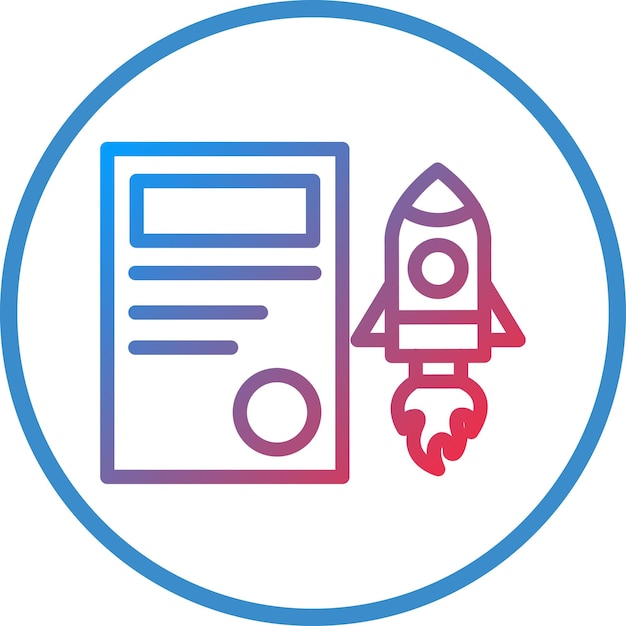 Estilo del icono de lanzamiento del proyecto de diseño vectorial