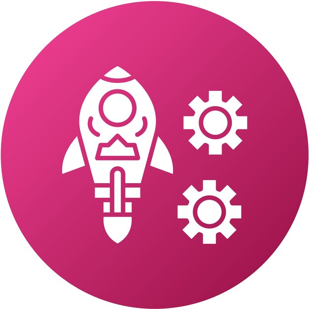 Estilo del icono de lanzamiento del proyecto de diseño vectorial