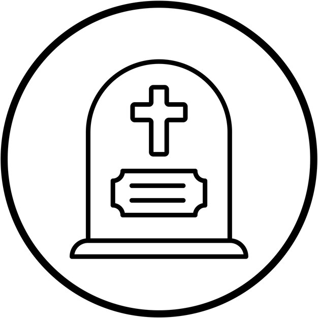 Estilo de icono de lápida de diseño vectorial