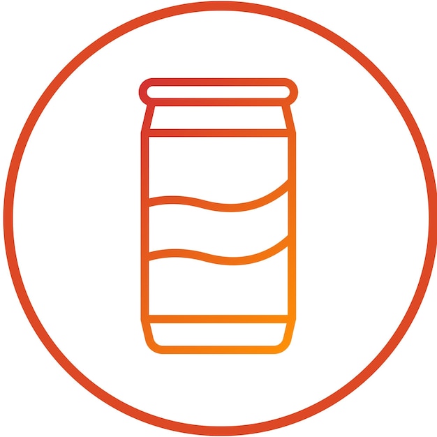Estilo del icono de la lata de aluminio de diseño vectorial