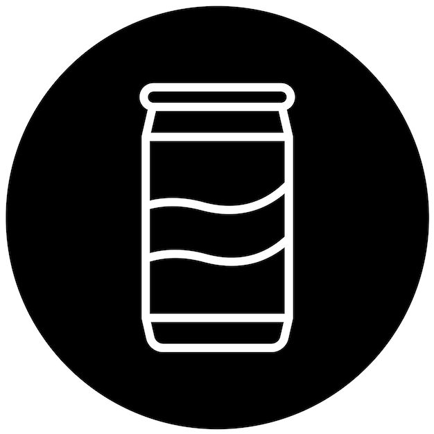 Estilo del icono de la lata de aluminio de diseño vectorial