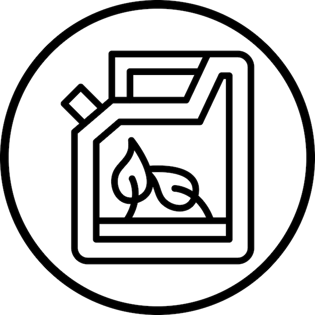 Estilo del icono de la lata de biocombustible de diseño vectorial