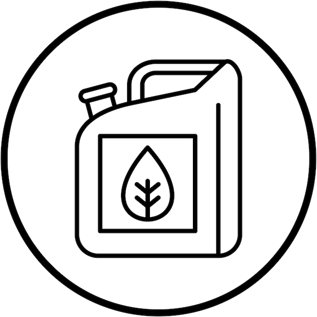 Estilo del icono de la lata de biocombustible de diseño vectorial