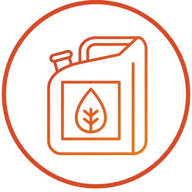 Estilo del icono de la lata de biocombustible de diseño vectorial