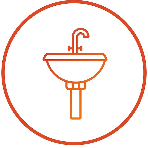 Estilo del icono del lavabo para el cabello
