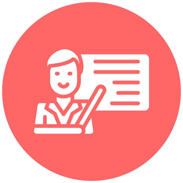 Estilo del icono de la lección de diseño vectorial