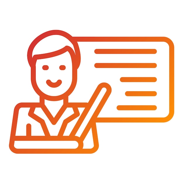 Estilo del icono de la lección de diseño vectorial