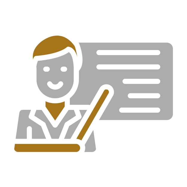 Estilo del icono de la lección de diseño vectorial