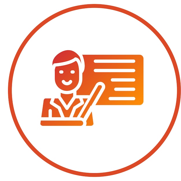 Estilo del icono de la lección de diseño vectorial