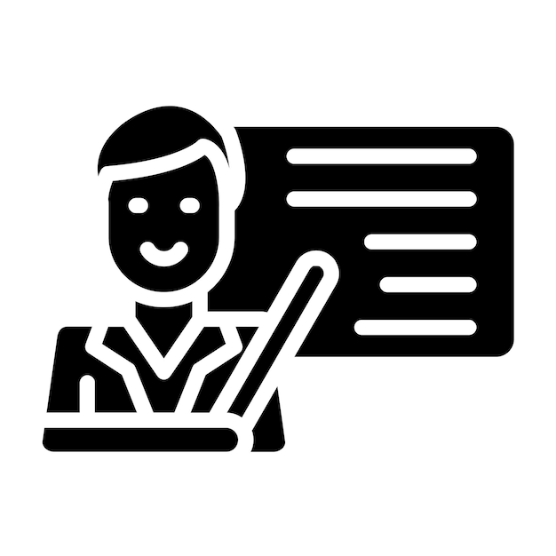 Estilo del icono de la lección de diseño vectorial