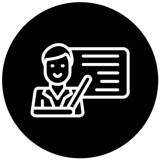 Estilo del icono de la lección de diseño vectorial