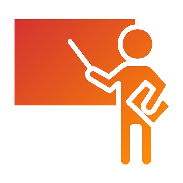 El estilo del icono de la lección del profesor de diseño vectorial