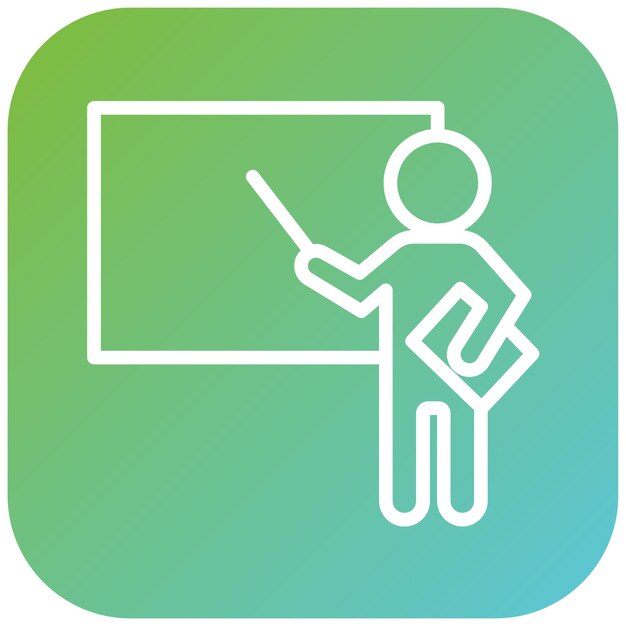 El estilo del icono de la lección del profesor de diseño vectorial