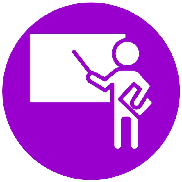 El estilo del icono de la lección del profesor de diseño vectorial