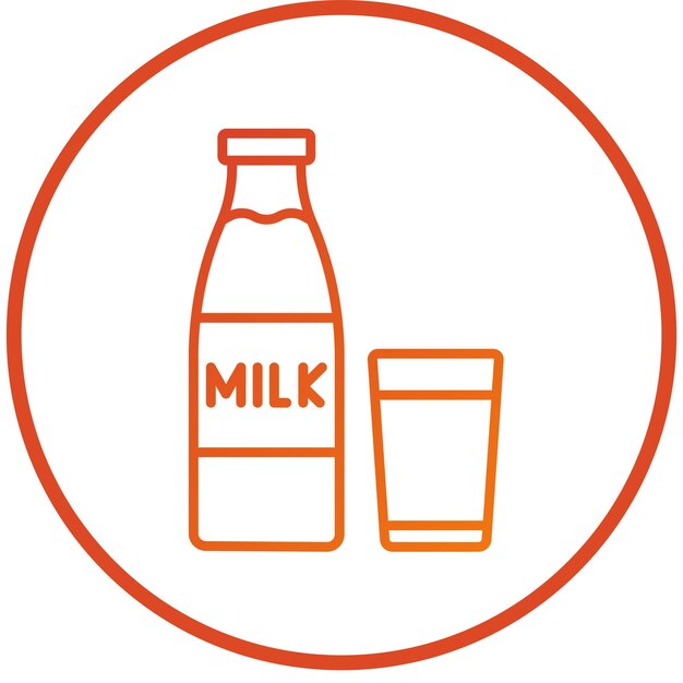Estilo del icono de la leche