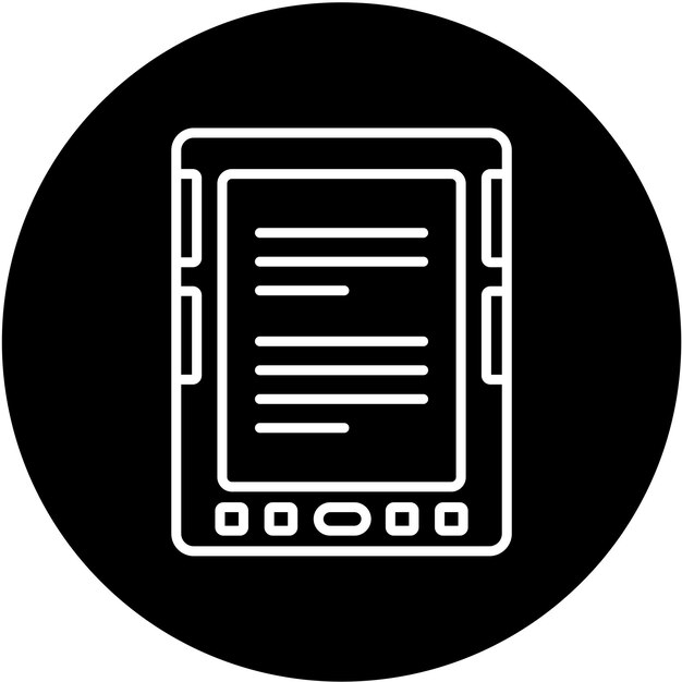 Estilo del icono del lector de libros electrónicos de diseño vectorial