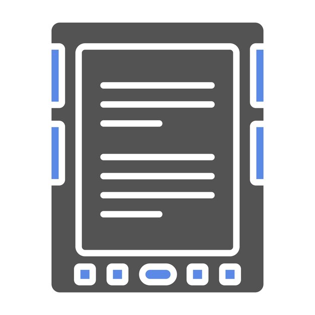 Estilo del icono del lector de libros electrónicos de diseño vectorial