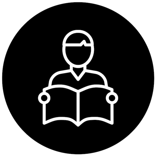 Estilo del icono de lectura del estudiante de diseño vectorial