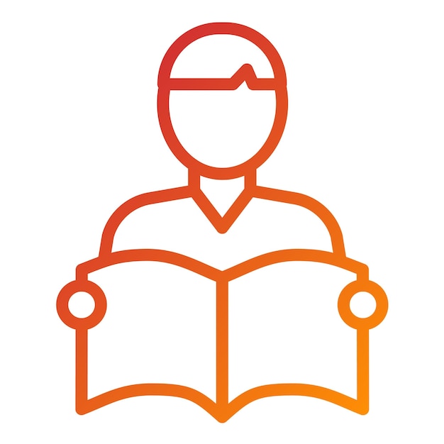 Estilo del icono de lectura del estudiante de diseño vectorial