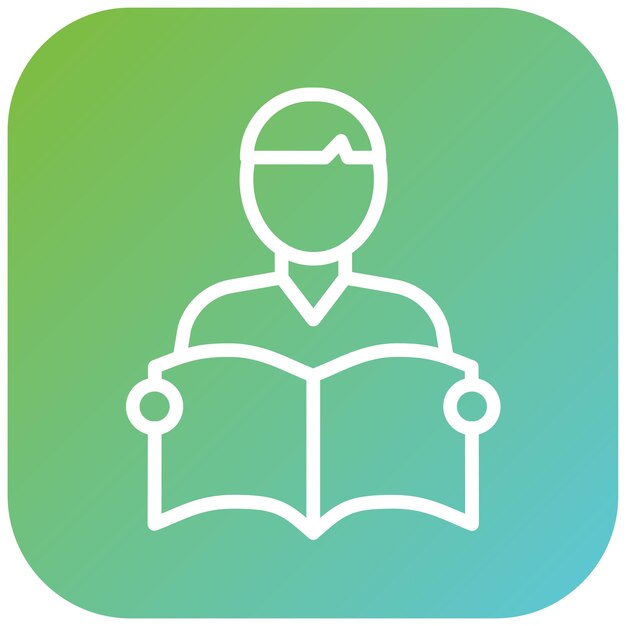 Estilo del icono de lectura del estudiante de diseño vectorial