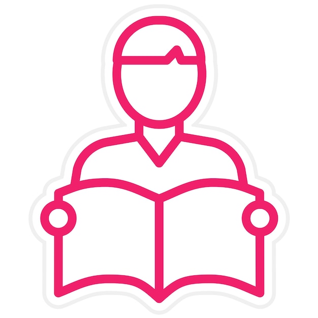 Estilo del icono de lectura del estudiante de diseño vectorial