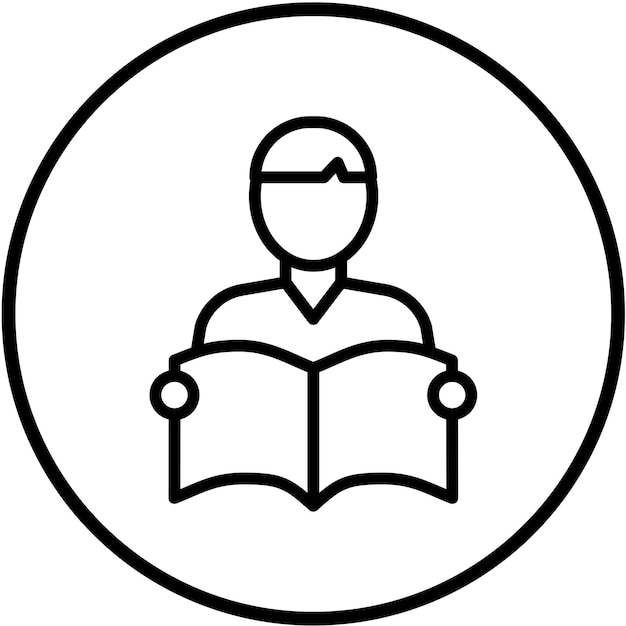 Estilo del icono de lectura del estudiante de diseño vectorial