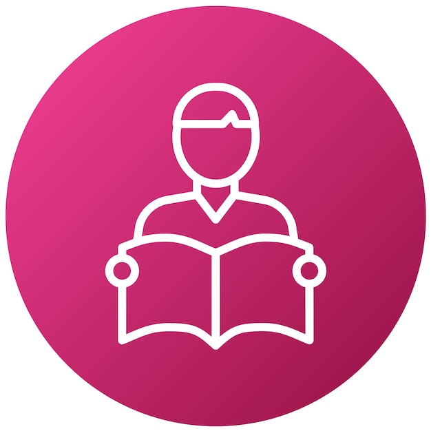 Estilo del icono de lectura del estudiante de diseño vectorial