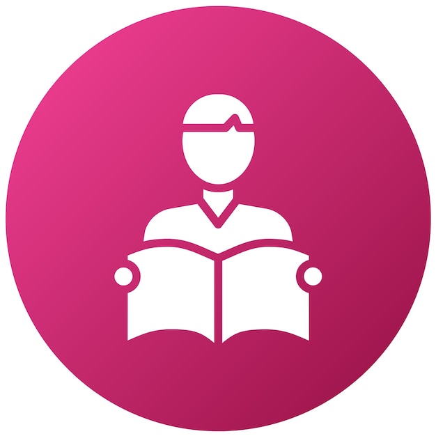 Estilo del icono de lectura del estudiante de diseño vectorial