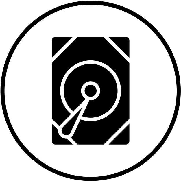 Estilo del icono LED del disco duro de diseño vectorial