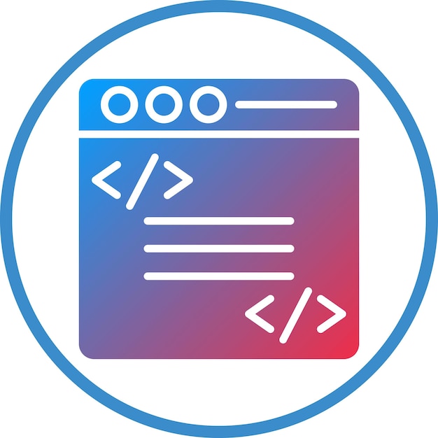 Estilo del icono del lenguaje de codificación de diseño vectorial
