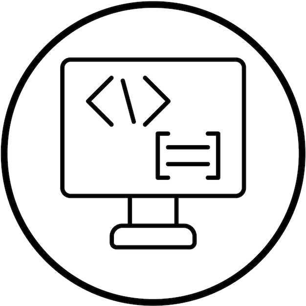 Estilo del icono del lenguaje de codificación de diseño vectorial