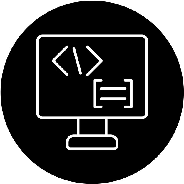 Estilo del icono del lenguaje de codificación de diseño vectorial