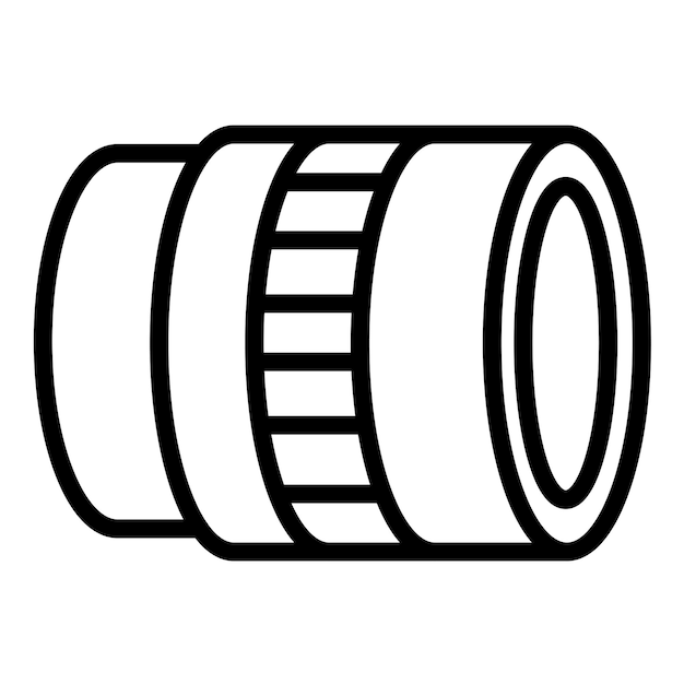 Estilo del icono de la lente de la cámara de diseño vectorial