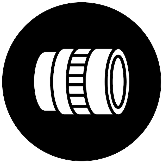 Estilo del icono de la lente de la cámara de diseño vectorial