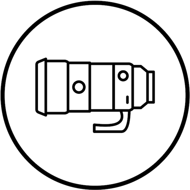 Estilo del icono de la lente de la cámara de diseño vectorial