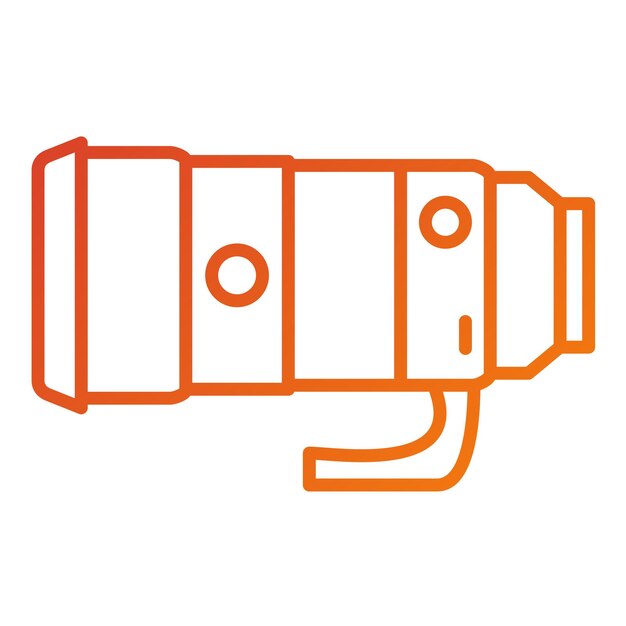 Estilo del icono de la lente de la cámara de diseño vectorial