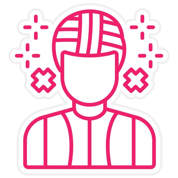 Estilo del icono de lesión de diseño vectorial