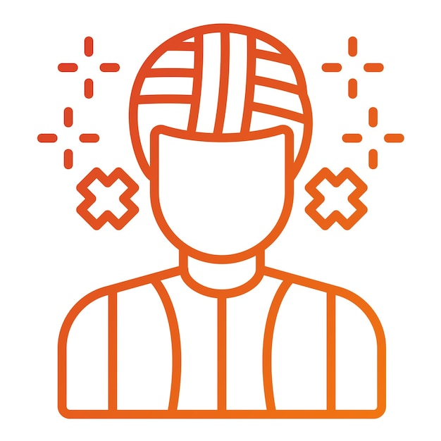 Estilo del icono de lesión de diseño vectorial