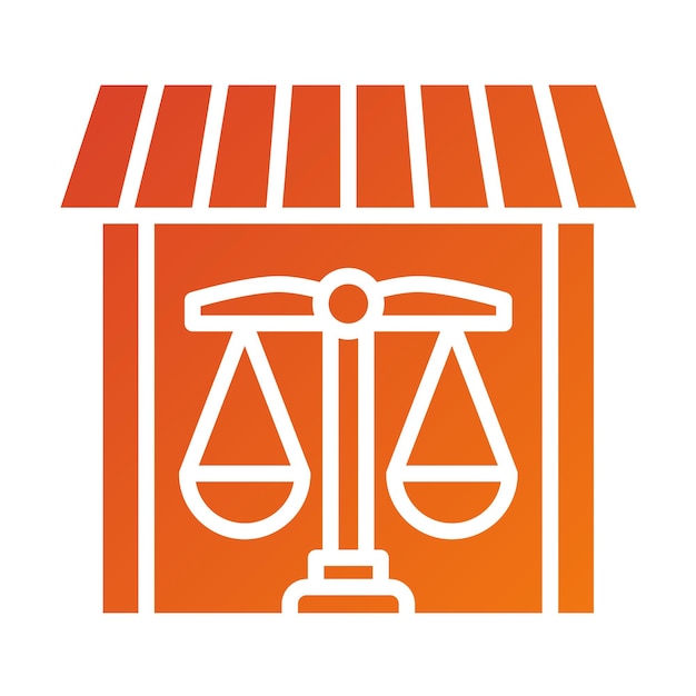 Estilo del icono de la ley de propiedad de diseño vectorial