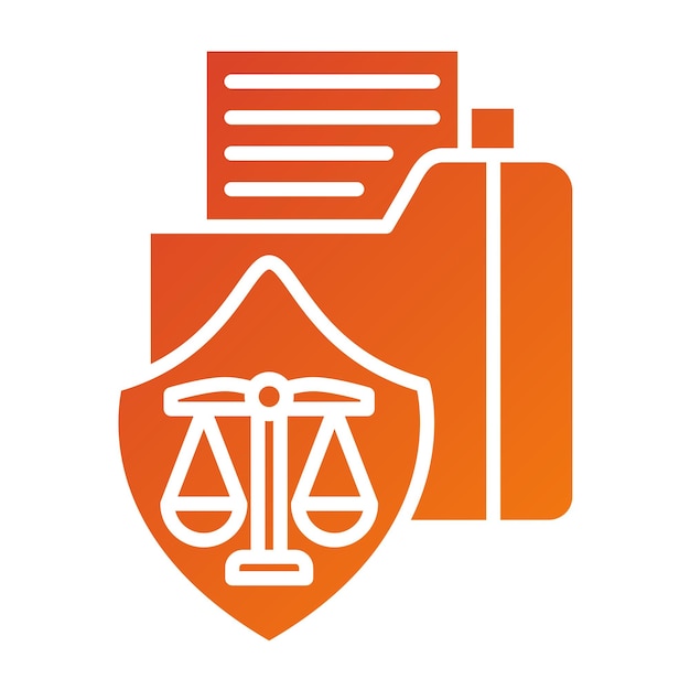 Estilo del icono de la ley de protección de datos de diseño vectorial